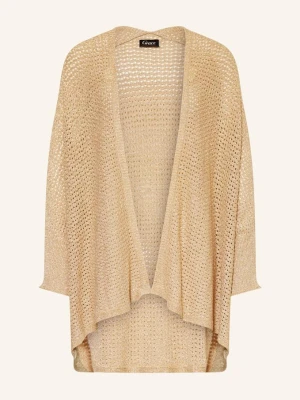 Grace Dzianinowe Wdzianko Oversize Z Błyszczącą Przędzą beige