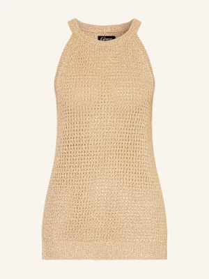 Grace Dzianinowy Top Z Błyszczącą Przędzą beige