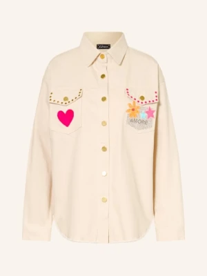 Grace Dżinsowa Koszula Z Cekinami I Kryształkami beige