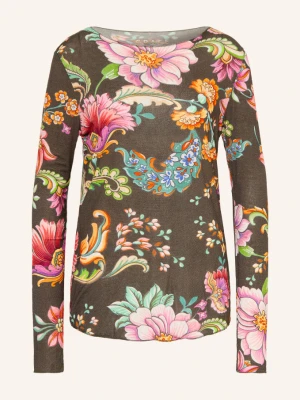 Grace Koszulka Z Długim Rękawem Flowers braun brązowy