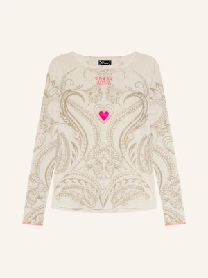 Grace Koszulka Z Długim Rękawem Z Siateczki weiss