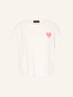 Grace Koszulka Z Materiału Nicki Z Cekinami weiss