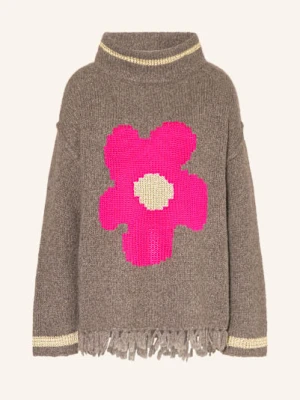 Grace Sweter Oversize Z Błyszczącą Przędzą beige