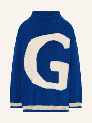 Grace Sweter Oversized Z Alpaką I Błyszczącą Przędzą blau