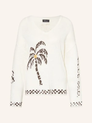 Grace Sweter Z Lnem weiss