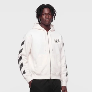 Graffiti Full Zip Hoodie Off White