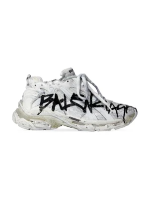 Graffiti Mesh Sneaker w Białym Balenciaga