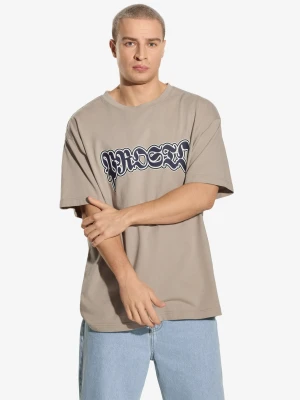 Graffiti t-shirt bawełniany beżowy Klasyk