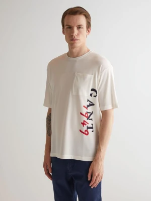 Graficzna koszulka z dekoltem c GANT