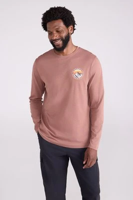 Graficzna koszulka z długim rękawem Circle Mountain Sunset - Burgundy Mountain Warehouse