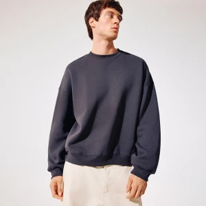Grafitowa bluza basic typu crewneck House ciemnoszary