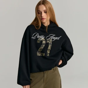 Grafitowa bluza bombka z nadrukiem Pretty Angel 21 House