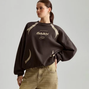 Zdjęcie produktu Grafitowa bluza crewneck oversize z nadrukiem Daily House