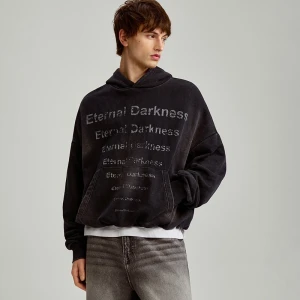 Grafitowa bluza z kapturem i nadrukiem Eternal Darkness House