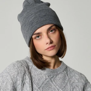 Zdjęcie produktu Grafitowa czapka beanie z wywijanym brzegiem House jasnoszary