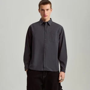 Grafitowa koszula z długim rękawem House