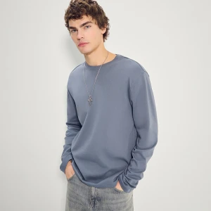 Grafitowa koszulka basic z długim rękawem House