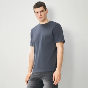 Grafitowa koszulka basic z okrągłym dekoltem House