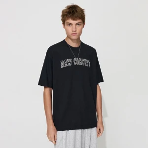 Grafitowa koszulka z nadrukiem Raw Concept House