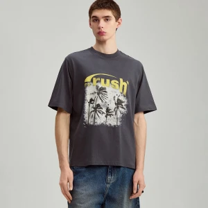 Grafitowa koszulka z nadrukiem Rush z przodu House