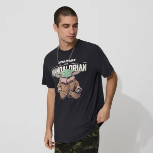 Grafitowa koszulka z nadrukiem Star Wars The Mandalorian House