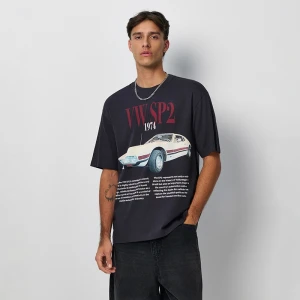 Grafitowa koszulka z nadrukiem VW SP2 House