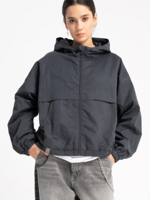 Grafitowa kurtka przejściowa z kapturem Reporter