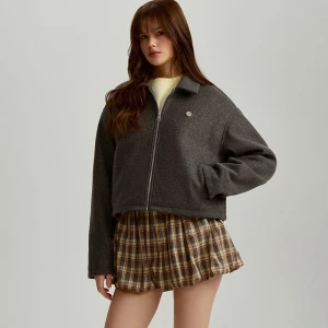 Grafitowa pudełkowa kurtka z kołnierzem House