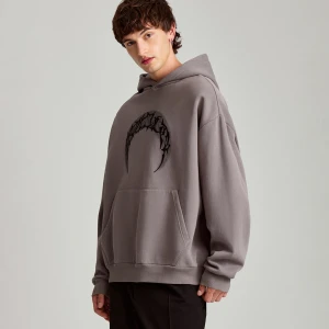 Grafitowe bluza oversize z nadrukiem i haftem House