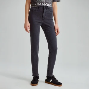 Grafitowe jeansy skinny fit z wysokim stanem House