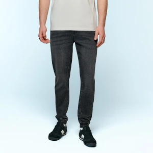 Grafitowe joggery jeansowe z przetarciami House