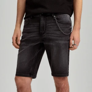 Grafitowe szorty jeansowe slim fit House