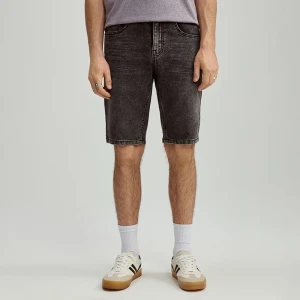 Grafitowe szorty jeansowe z przetarciami House