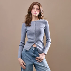 Grafitowy kardigan z wiskozą o dopasowanym kroju House