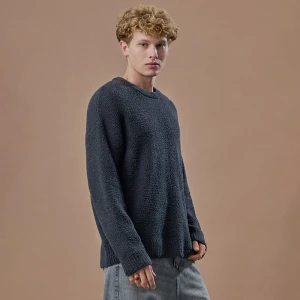 Grafitowy sweter z okrągłym dekoltem House