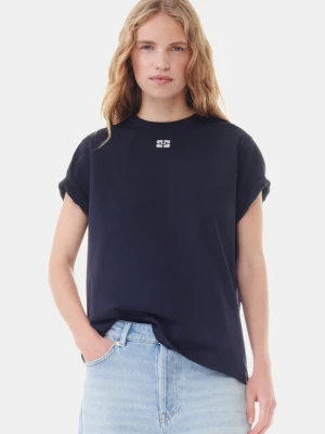 GRAFITOWY T-SHIRT ZE WZOREM NA PLECACH GANNI