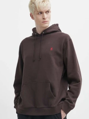 Gramicci bluza bawełniana One Point Hooded Sweatshirt męska kolor brązowy z kapturem gładka