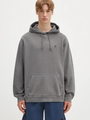 Gramicci bluza bawełniana One Point Hooded Sweatshirt męska kolor szary z kapturem gładka G307.FT