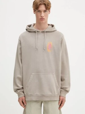 Gramicci bluza bawełniana Thumbprint Hooded Sweatshirt męska kolor beżowy z kapturem z nadrukiem G5SU.J109
