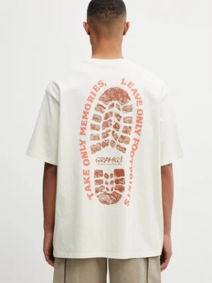 Gramicci FOOTPRINTS TEE PIGMENT DYED t-shirt basic bawełniany męski