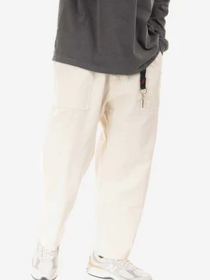 Gramicci spodnie bawełniane Loose Tapered Pant kolor beżowy szerokie medium waist G103.OGT-KREMOWY