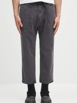 Gramicci spodnie bawełniane Loose Tapered Pant kolor szary szerokie medium waist