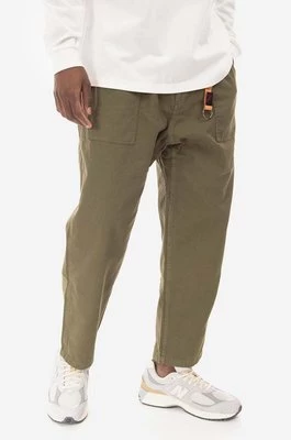 Gramicci spodnie bawełniane Loose Tapered Pant kolor zielony szerokie medium waist G103.OGT-KREMOWY