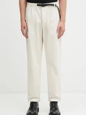 Gramicci spodnie bawełniane Loose Tapered Ridge Pant kolor beżowy proste G114.OGT