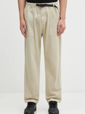 Gramicci spodnie bawełniane Loose Tapered Ridge Pant kolor beżowy proste G114.OGT