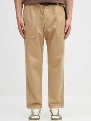 Gramicci spodnie bawełniane Loose Tapered Ridge Pant kolor zielony proste G114.OGT