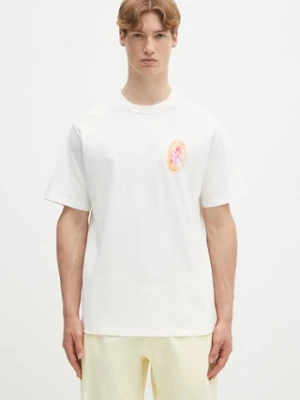 Gramicci t-shirt bawełniany Thumbprint Tee męski kolor biały z nadrukiem G5SU.T174
