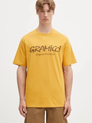 Zdjęcie produktu Gramicci t-shirt Original Freedom Logo Tee męski kolor żółty z nadrukiem G5SU.T175