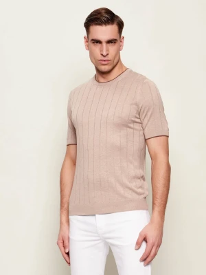 Gran Sasso Jedwabny sweter | Slim Fit beżowy