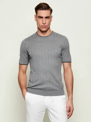 Gran Sasso Jedwabny sweter | Slim Fit szary